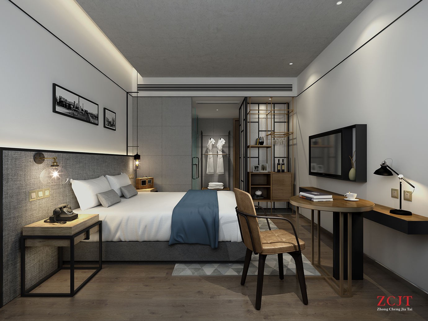 酒店客房装修、室内卧室设计