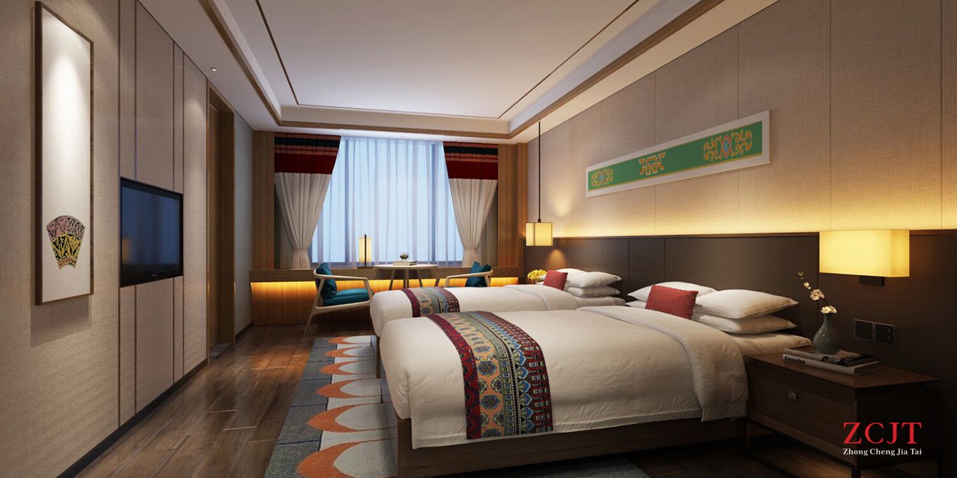 酒店卧室设计装修、双人间客房