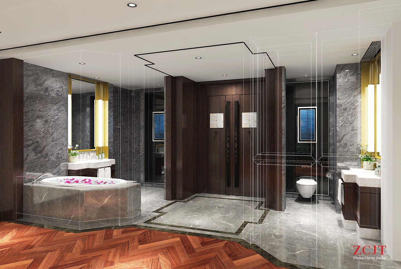 酒店洗浴设计、酒店装修公司