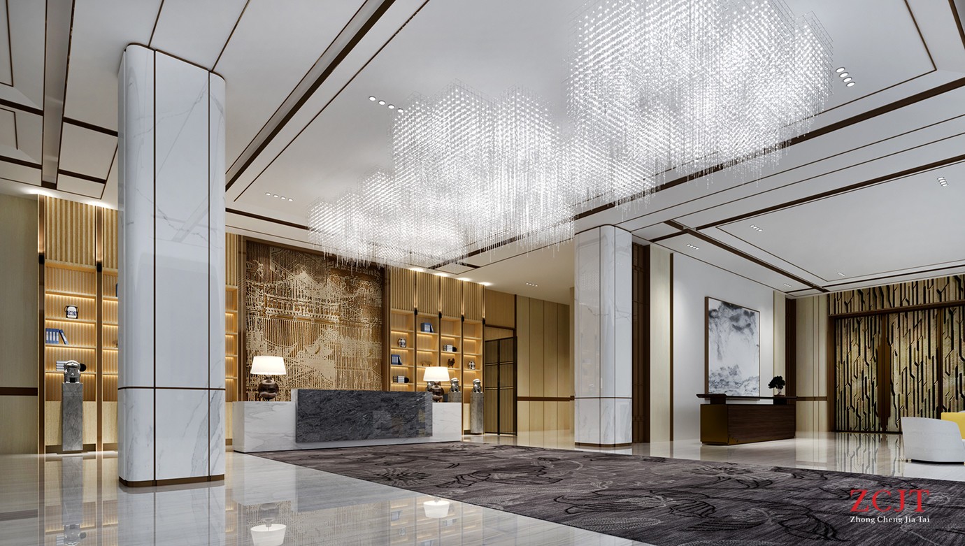 星级酒店室内接待大厅设计、吧台设计装修